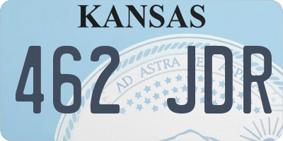 KS license plate 462JDR