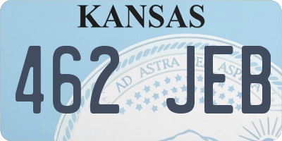 KS license plate 462JEB