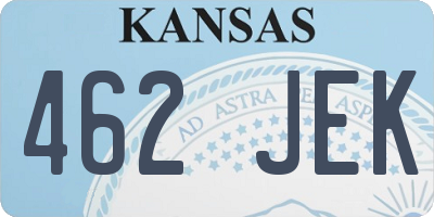 KS license plate 462JEK