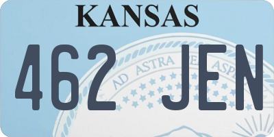 KS license plate 462JEN