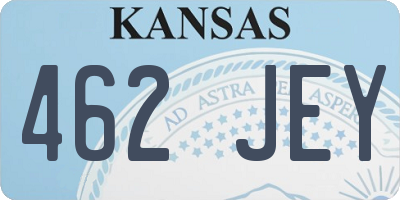 KS license plate 462JEY