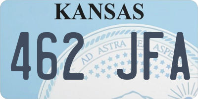 KS license plate 462JFA