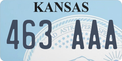 KS license plate 463AAA