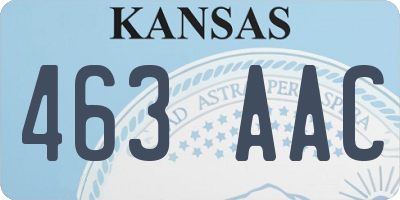 KS license plate 463AAC