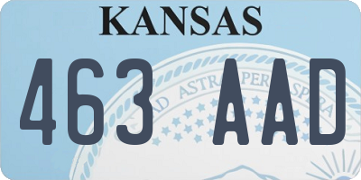 KS license plate 463AAD