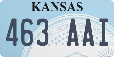 KS license plate 463AAI