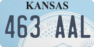 KS license plate 463AAL