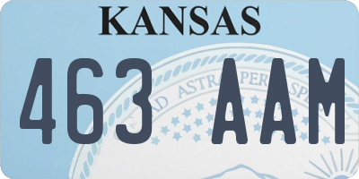 KS license plate 463AAM