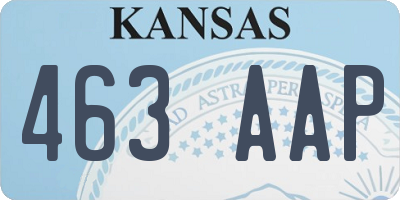 KS license plate 463AAP