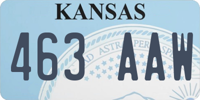 KS license plate 463AAW