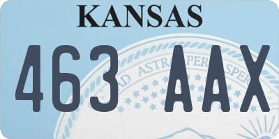 KS license plate 463AAX