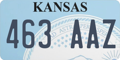 KS license plate 463AAZ