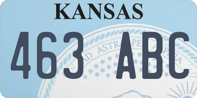 KS license plate 463ABC