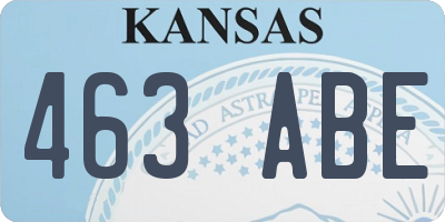 KS license plate 463ABE