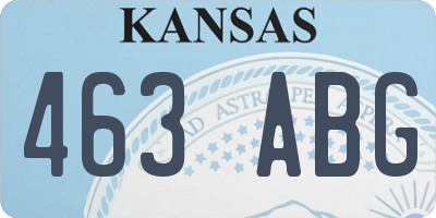 KS license plate 463ABG