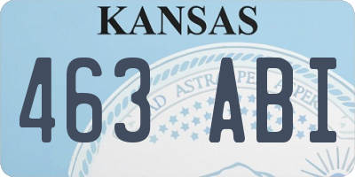KS license plate 463ABI