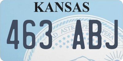KS license plate 463ABJ