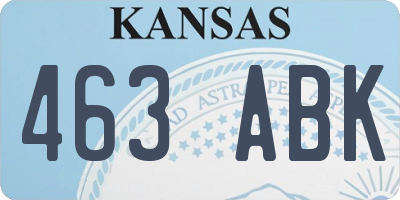 KS license plate 463ABK