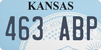 KS license plate 463ABP