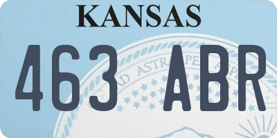 KS license plate 463ABR