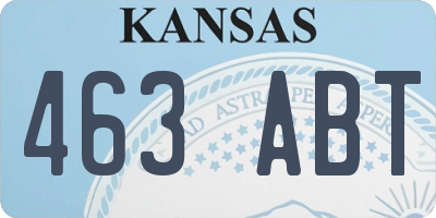 KS license plate 463ABT