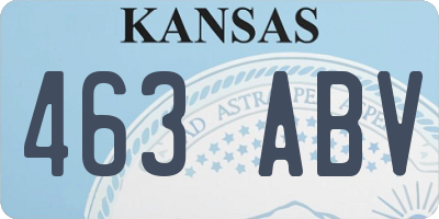 KS license plate 463ABV
