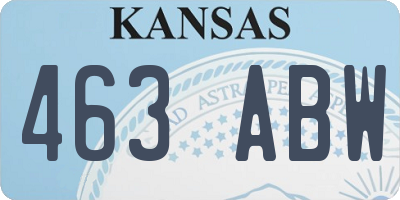 KS license plate 463ABW