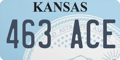 KS license plate 463ACE