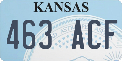 KS license plate 463ACF