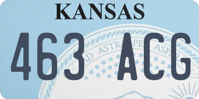 KS license plate 463ACG
