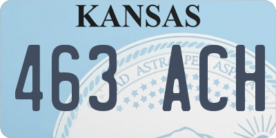 KS license plate 463ACH