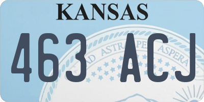 KS license plate 463ACJ