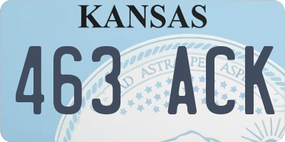 KS license plate 463ACK