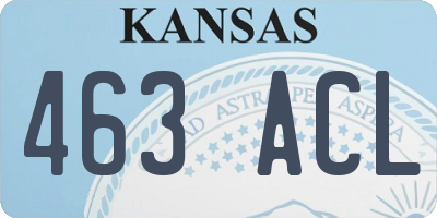 KS license plate 463ACL