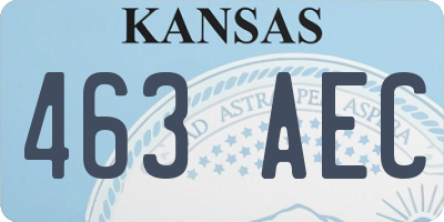 KS license plate 463AEC