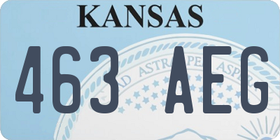 KS license plate 463AEG