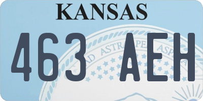 KS license plate 463AEH