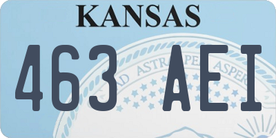 KS license plate 463AEI