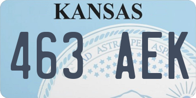 KS license plate 463AEK