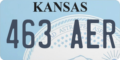 KS license plate 463AER