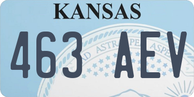 KS license plate 463AEV