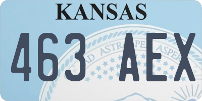 KS license plate 463AEX