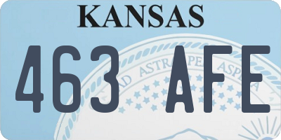 KS license plate 463AFE