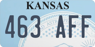 KS license plate 463AFF