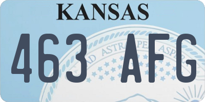 KS license plate 463AFG