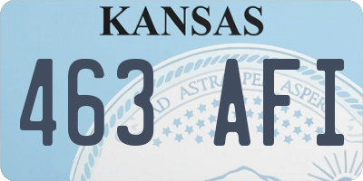 KS license plate 463AFI