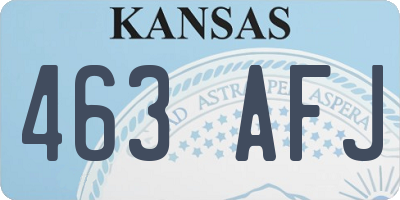 KS license plate 463AFJ