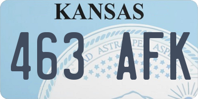KS license plate 463AFK