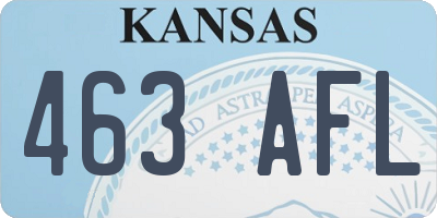 KS license plate 463AFL