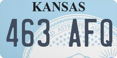 KS license plate 463AFQ